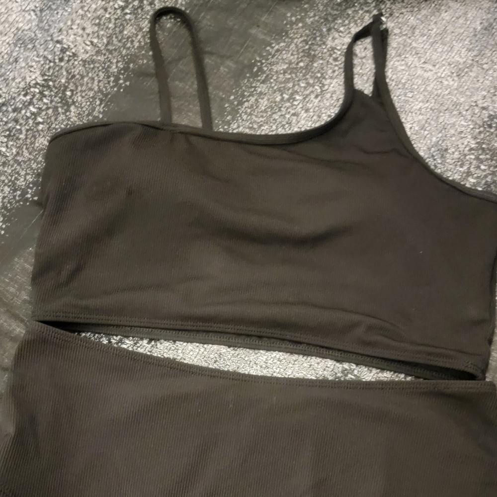 Black ribbed bikini. Brand new never worn